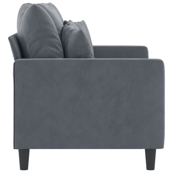 vidaXL 2-seater Sofa Dark grey Velvet (100% polyester), metal, textilene
