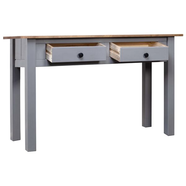 vidaXL Console Table Gray and natural wood Solid Pine Wood Medium