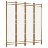 vidaXL Folding 4-Panel Room Divider 63" Bamboo and Canvas