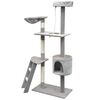 vidaXL Cat Tree Grey Wooden frame Large Cat Tree Rectangular Modern