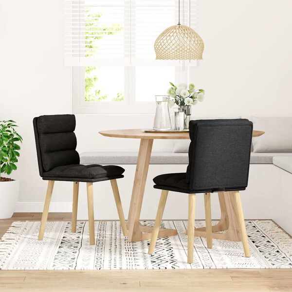 vidaXL Dining Chair Set of 2 Black