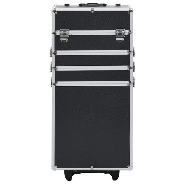 vidaXL Make-up Trolley Aluminium Black