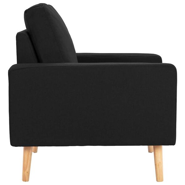vidaXL Armchair Black Fabric (100% polyester), solid pine wood, rubberwood