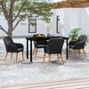 vidaXL Garden Dining Set Black, Dark Grey