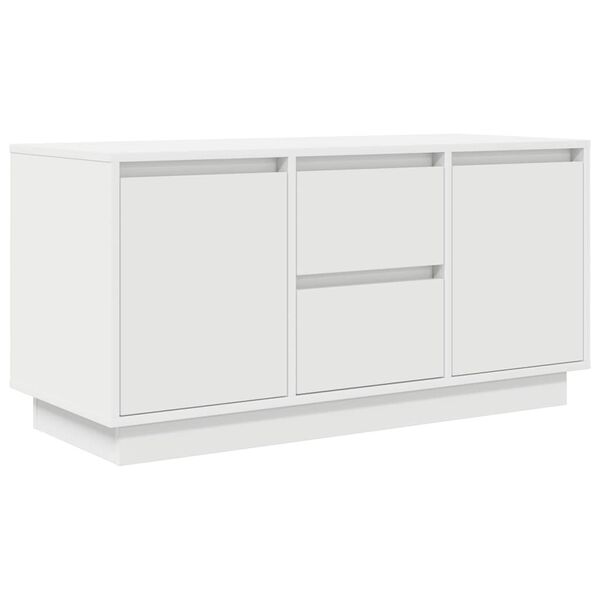vidaXL TV Cabinet White Engineered wood Medium TV Cabinet Rectangular