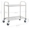 vidaXL 2-Tier Kitchen Trolley 38"x21.7"x35.4" Stainless Steel