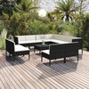 vidaXL Garden Lounge Set Black PE rattan 13 piece set Modular