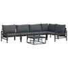 vidaXL Garden Sofa Set with Cushion 6 pcs Black Steel