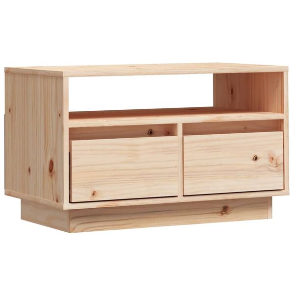 vidaXL TV Cabinet Natural Wood Solid Pine Wood Compact TV Cabinet