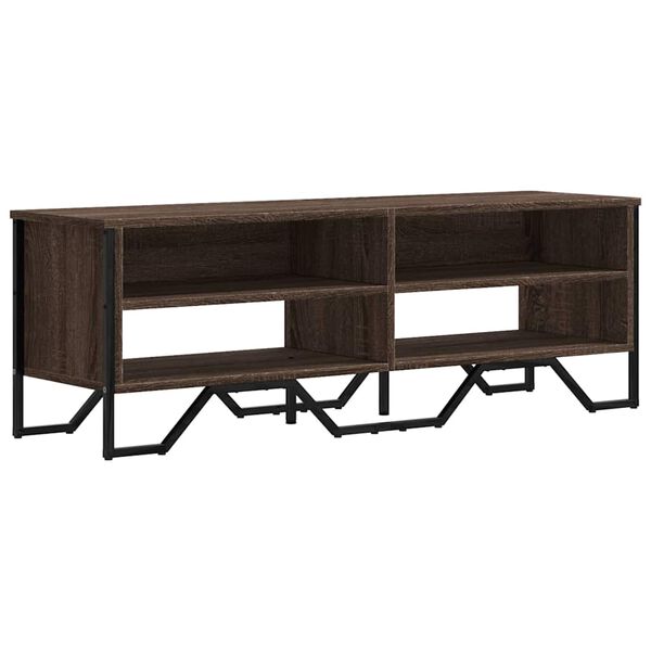vidaXL TV Cabinet Brown Oak 48.0x13.4x16.1" Engineered Wood