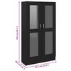 vidaXL Vitrine Cabinet Black Engineered wood, glass Spacious storage