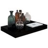 vidaXL Wall Shelf Set of 4 High gloss black Honeycomb MDF Small