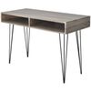vidaXL Desk Grey and oak MDF and Metal 43.3 x 19.7 x 29.9 in Desk
