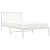 vidaXL Bed Frame White Powder-Coated Steel 39.4 x 78.7 in Bed Frame