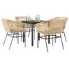 vidaXL Garden Dining Set Brown, Black, Light Grey