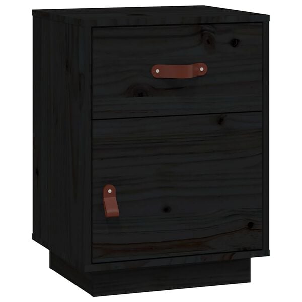 vidaXL Bedside Cabinet Black