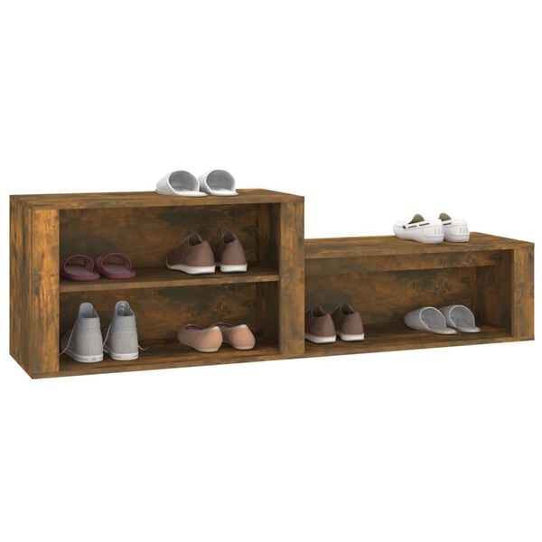vidaXL Shoe Cabinet Smoked Oak Engineered wood Large Shoe Cabinet