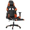 vidaXL Gaming Chair with Footrest Black and Orange Faux Leather