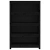 vidaXL Book Cabinet Black Solid Pine Wood Medium Book Cabinet