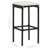 vidaXL Bar Set Black, Cream White PE rattan, steel, polyester Compact