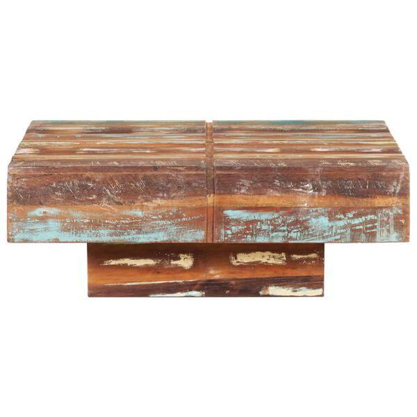 vidaXL Coffee Table Mixed Color Solid Reclaimed Wood 31.5x31.5 in