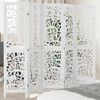 vidaXL Room Divider 5 Panels White Solid Wood Paulownia