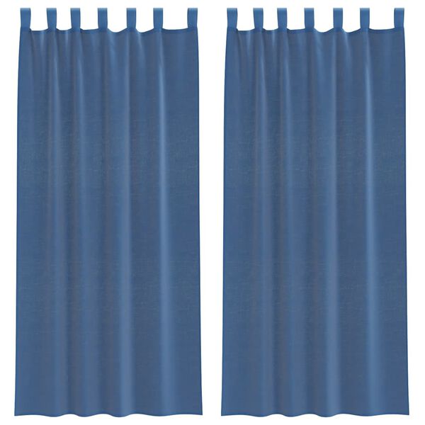 vidaXL Voile Curtains with Rod Pockets 2 pcs Royal Blue