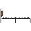 vidaXL Bed Frame Smoked Oak Steel, Engineered Wood 55.1 x 78.7 in