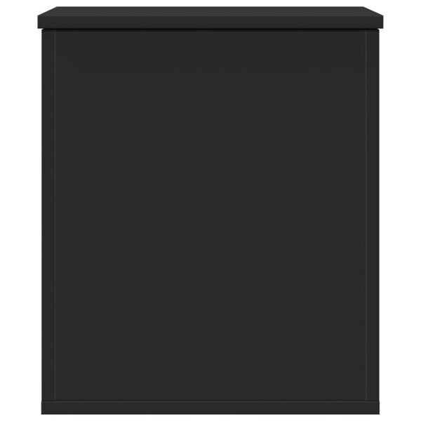 vidaXL Storage Box Black Engineered Wood Medium Storage Box