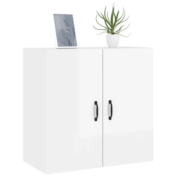 vidaXL Wall Cabinet High gloss white Engineered wood Medium Wall Cabinet
