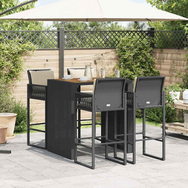 vidaXL Garden Bar Set Black