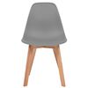 vidaXL Dining Chair Set of 2 Grey Plastic seat, Rubberwood legs Standard