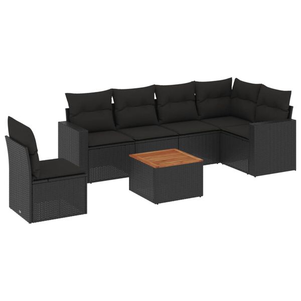 vidaXL Garden Sofa Set Black