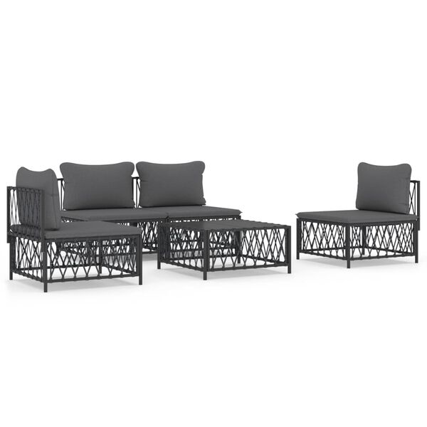 vidaXL Garden Lounge Set Anthracite Woven fabric Modular