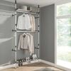 vidaXL Telescoping Wardrobe System Silver and Black Aluminum and Plastic