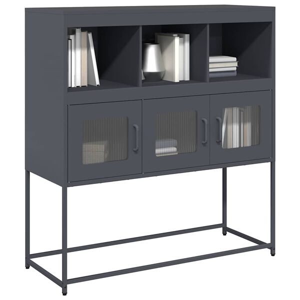 vidaXL Sideboard Anthracite Cold-rolled steel Large Doors Sideboard