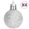 vidaXL Christmas Bauble Set Silver and white Plastic Multiple sizes
