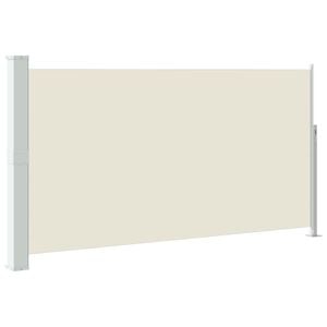 vidaXL Side Awning Cream fabric with grey steel cover