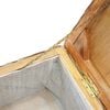 vidaXL Storage Box 43.3 " Natural Kubu Rattan & Solid Wood Mahogany