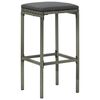 vidaXL Garden Bar Set Grey Poly rattan, powder-coated steel, acacia wood