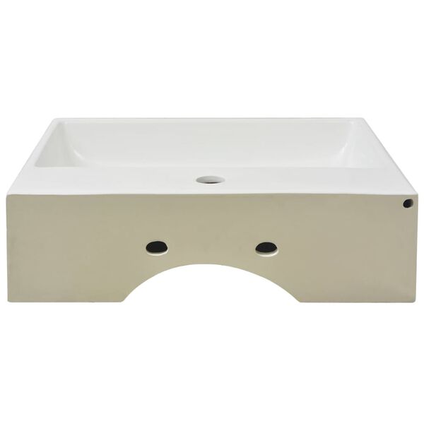 vidaXL Basin with Faucet Hole Ceramic White 20.3"x15.2"x5.9"