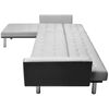 vidaXL Corner Sofa Bed Fabric 85.8"x61"x27.2" Black and Gray