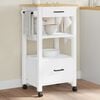 vidaXL Kitchen Trolley MONZA 18.9"x15.7"x34.8" Solid Wood Pine