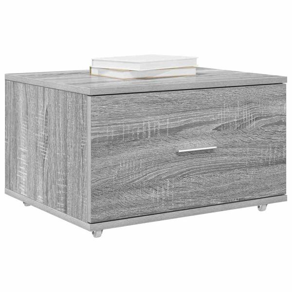 vidaXL Drawer Cabinet with Wheel Grey Sonoma 55 x 45 x 31 cm
