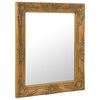 vidaXL Wall Mirror Gold Wood, glass, engineered wood 19.7 x 23.6 in