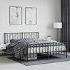 vidaXL Bed Frame Black Powder-Coated Steel Full Bed Frame Rectangular