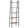 vidaXL Standing Shelf Dark brown and black Engineered wood, Steel Tall