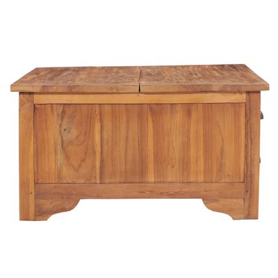 vidaXL Coffee Table with Flip Top 25.6"x25.2"x13.8" Solid Teak Wood