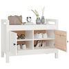 vidaXL Hall Bench White Solid Pine Wood Medium Hall Bench Rectangular