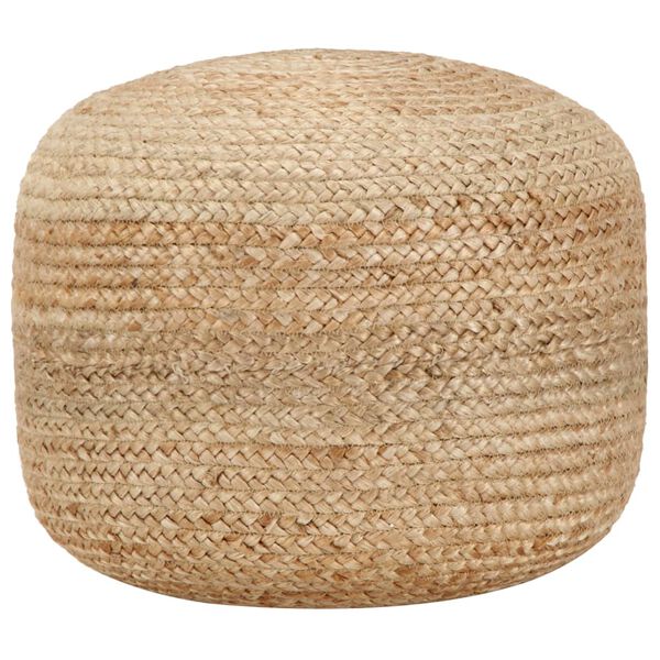 vidaXL Pouffe Beige Jute, EPS foam balls Medium Pouffe Round Rustic